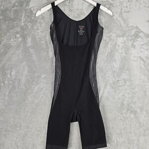 Spanx Assets Open Bust Mid-Thigh Bodysuit Shapewear Black Medium